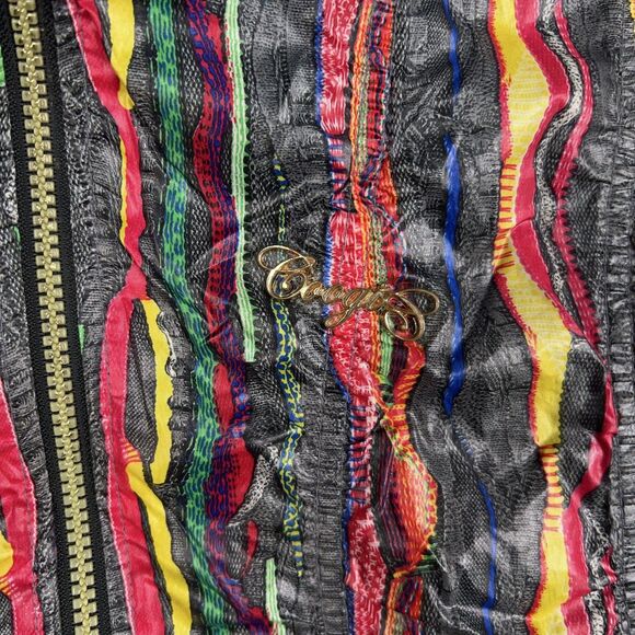 Coogi Jacket Womens Medium Bomber 3D Knit AOP Street Urban 90s Y2K Hip Hop - Picture 5 of 16